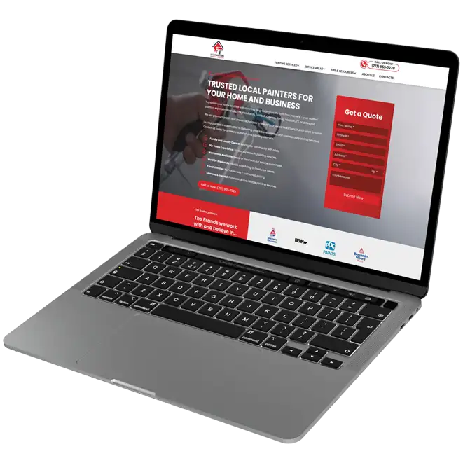 Custom Website Design Laptop Mockup