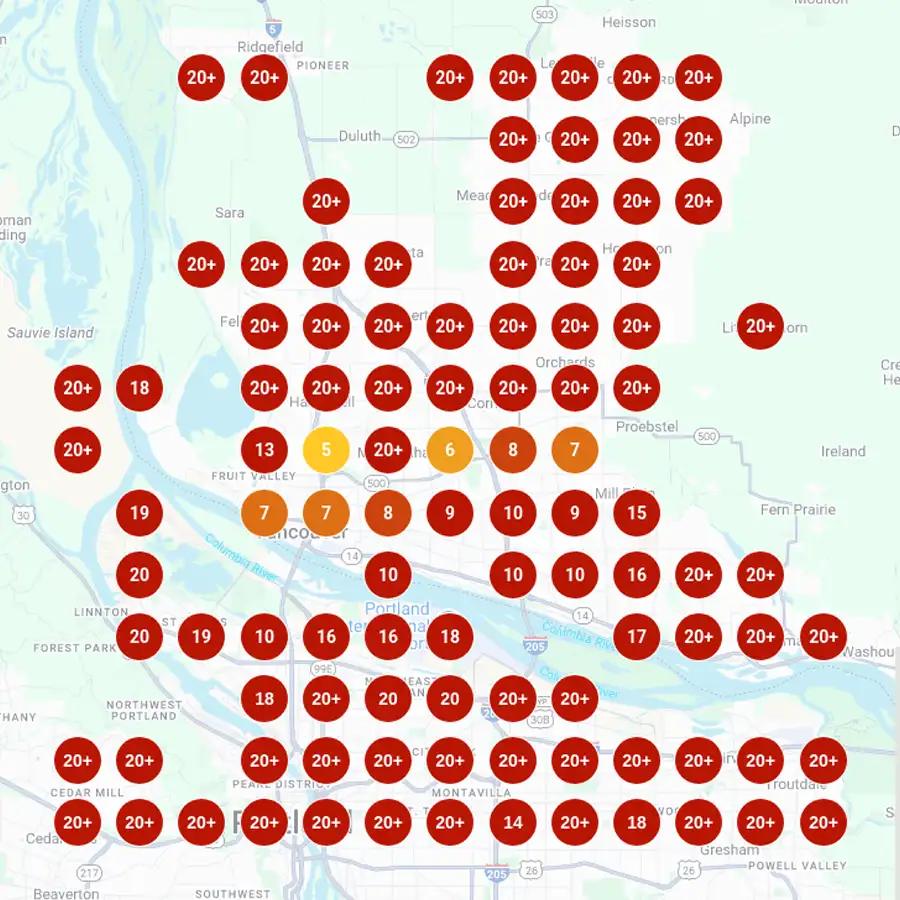 Local Search Visibility Electricians - BEFORE