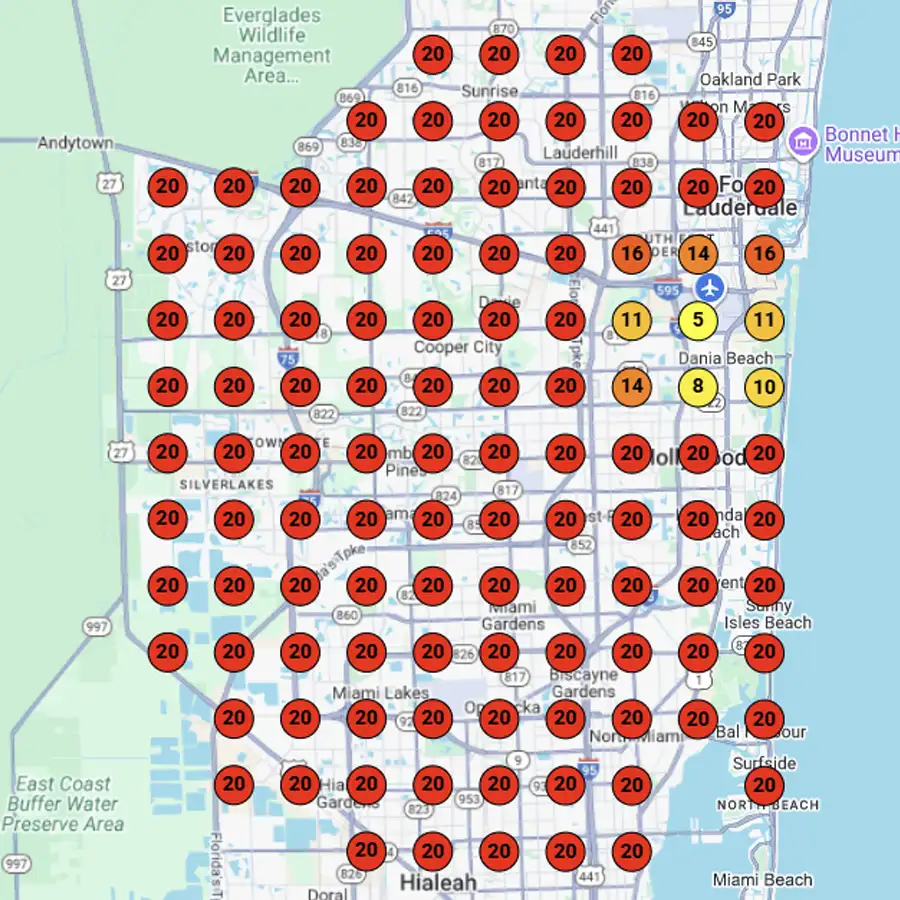 Local Search Visibility Moving - BEFORE